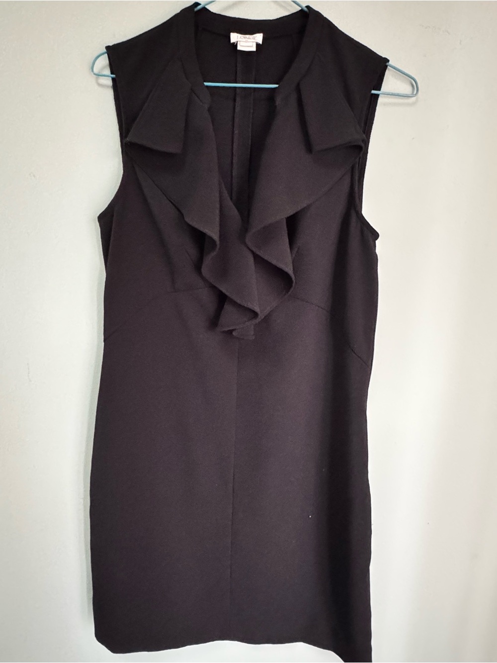 J.Crew Women’s Classic Black Sleeveless Ruffle Dress Size 0
